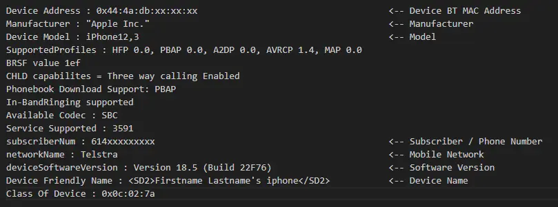 BT Folder - devlog file contents