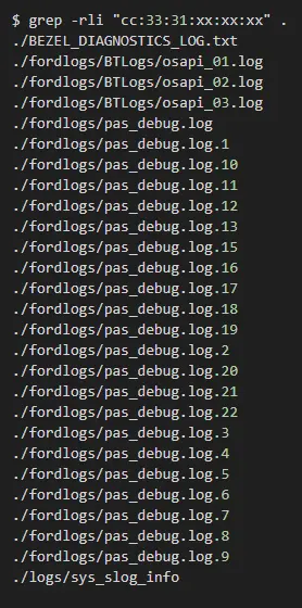grep Results