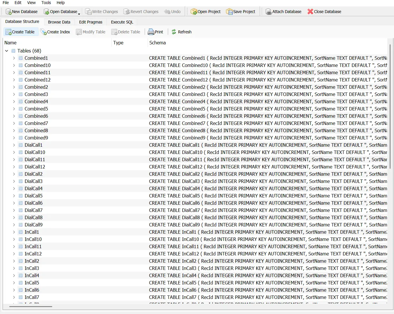 btpbk DB File - Tables 1