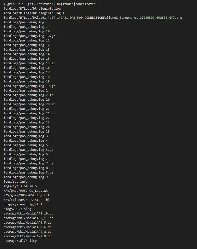 Grep Command Results