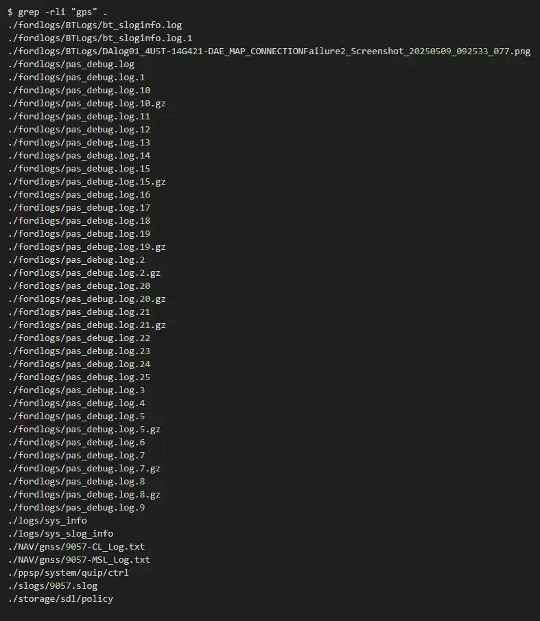 Grep Command Results