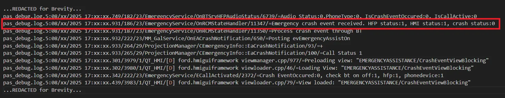 grep search - Emergency Events