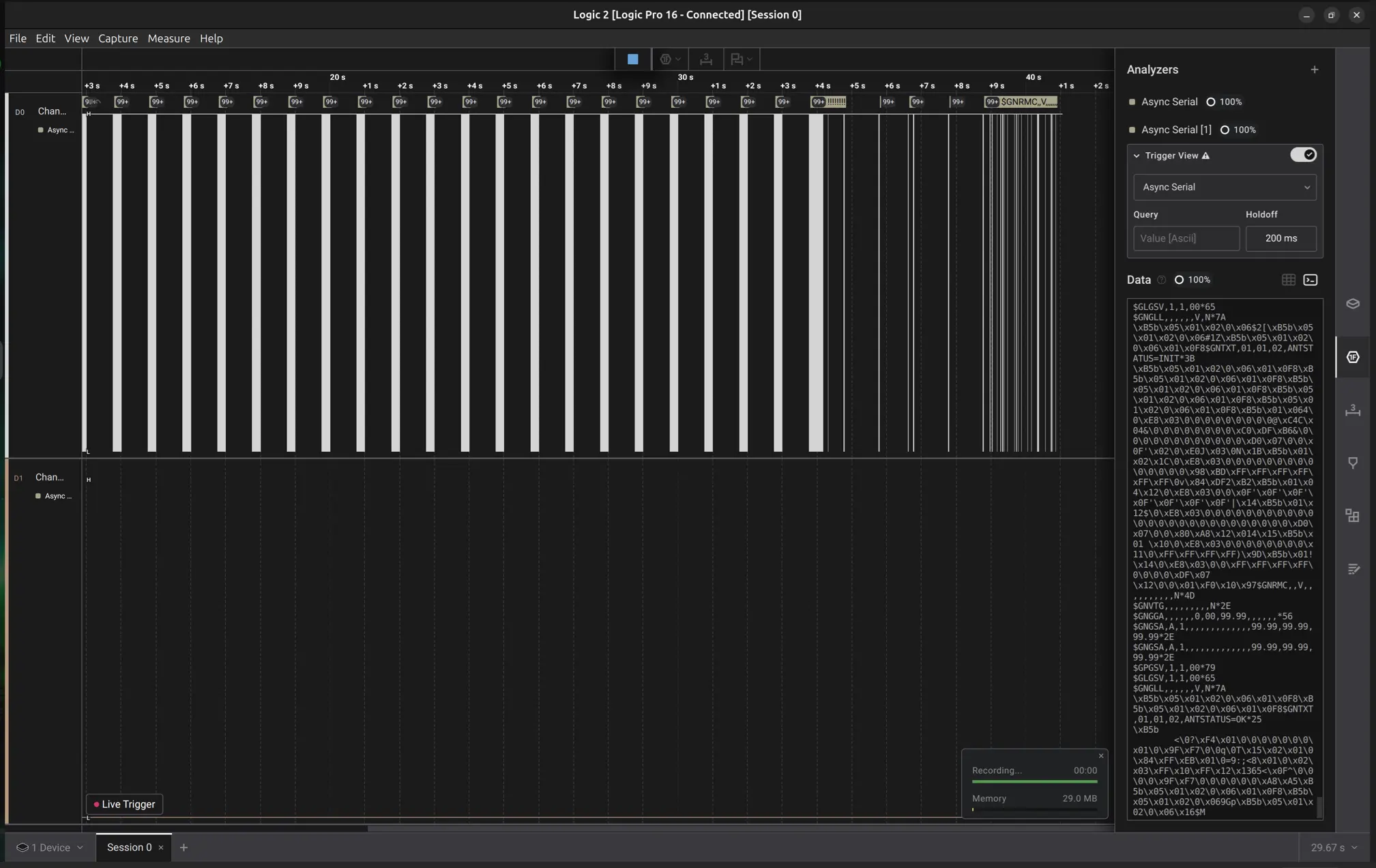 GPS UART - Logic 2 Software / Saleae output