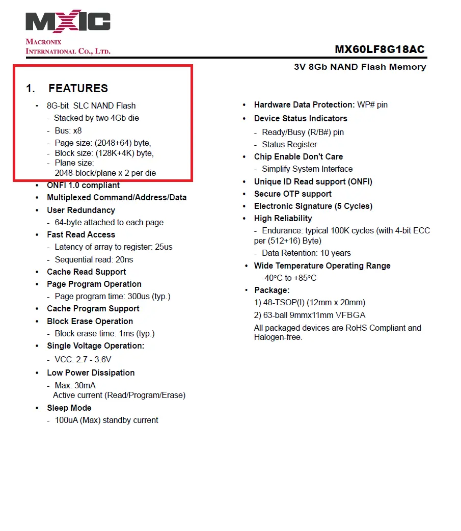 NAND - Datasheet