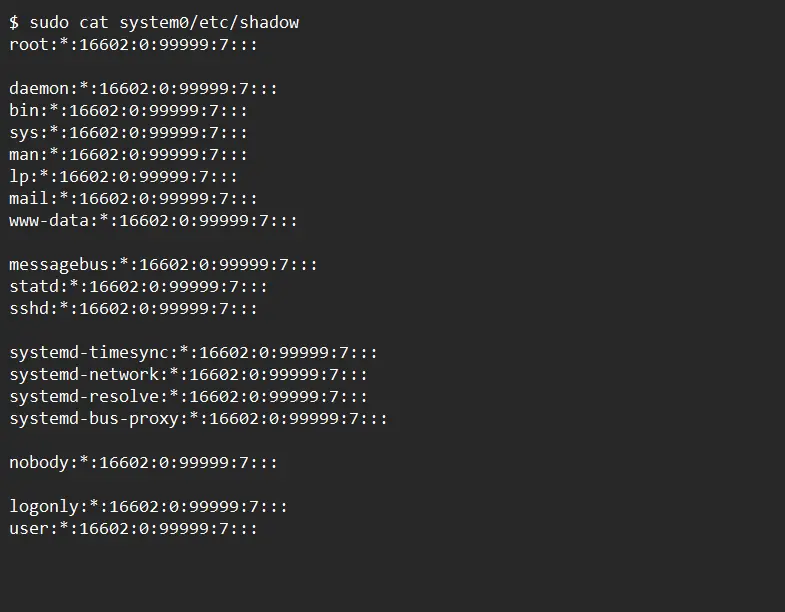 system0 - shadow file